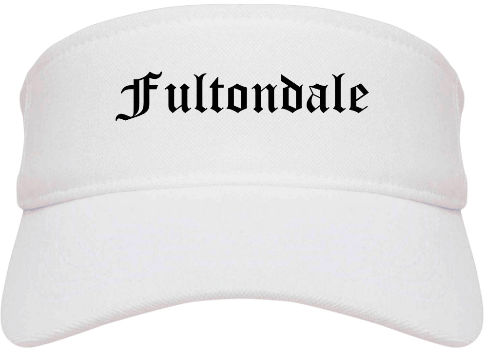 Fultondale Alabama AL Old English Mens Visor Cap Hat White