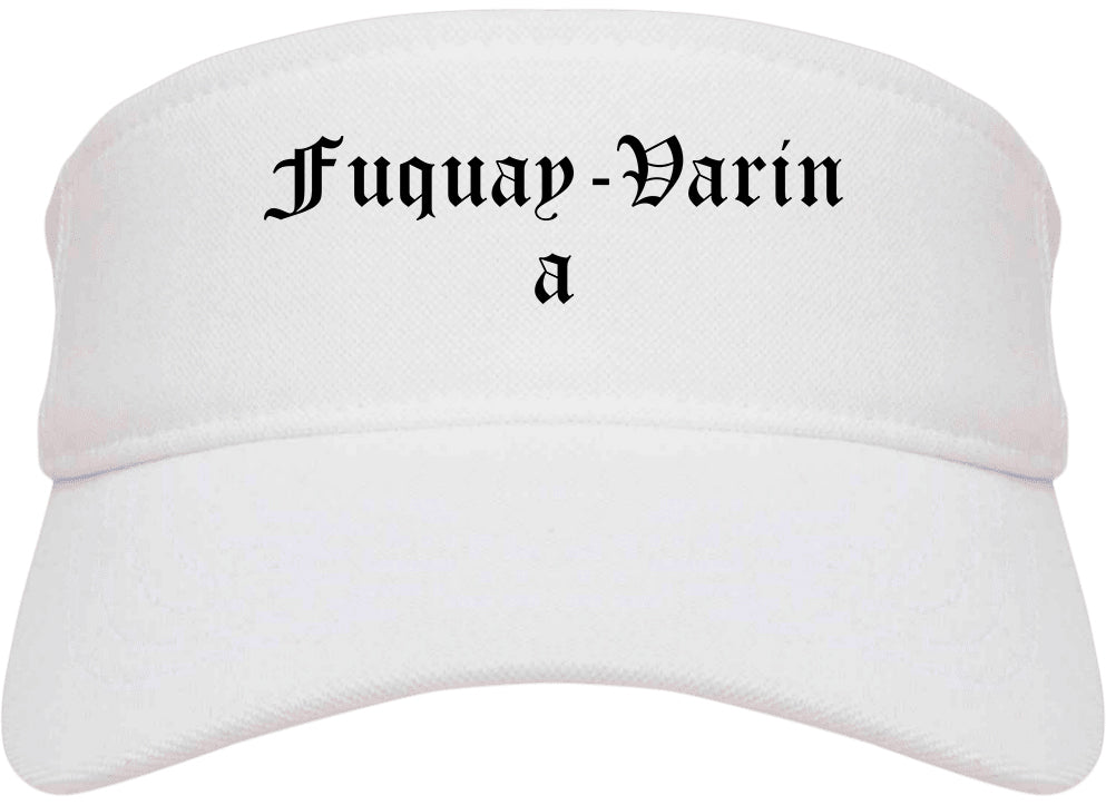 Fuquay Varina North Carolina NC Old English Mens Visor Cap Hat White