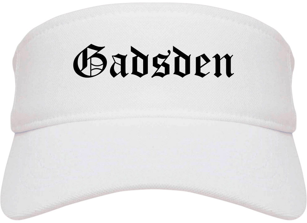 Gadsden Alabama AL Old English Mens Visor Cap Hat White