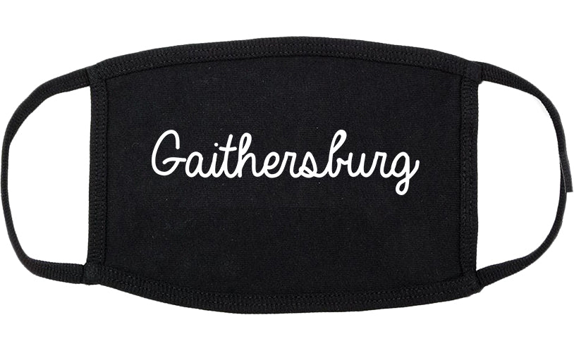 Gaithersburg Maryland MD Script Cotton Face Mask Black