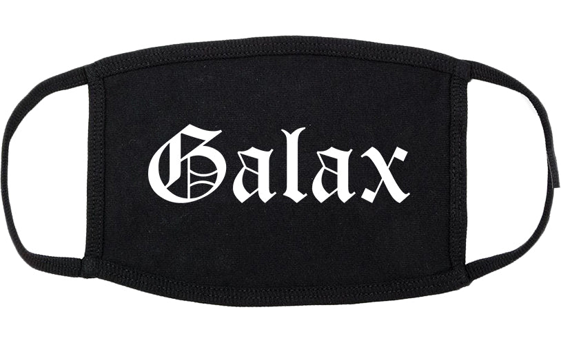 Galax Virginia VA Old English Cotton Face Mask Black