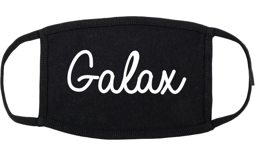 Galax Virginia VA Script Cotton Face Mask Black