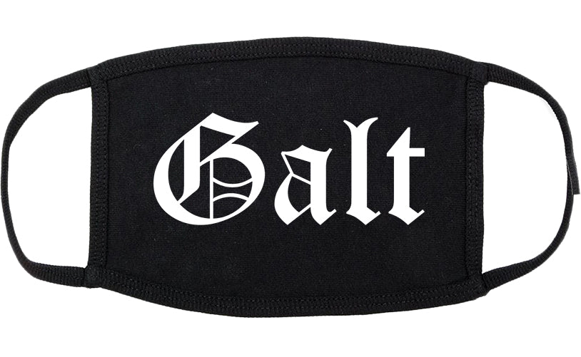 Galt California CA Old English Cotton Face Mask Black