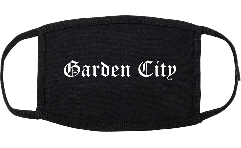 Garden City Michigan MI Old English Cotton Face Mask Black