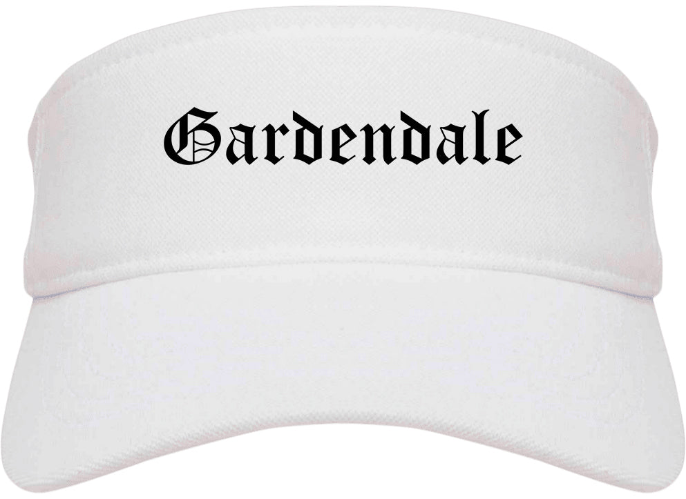 Gardendale Alabama AL Old English Mens Visor Cap Hat White