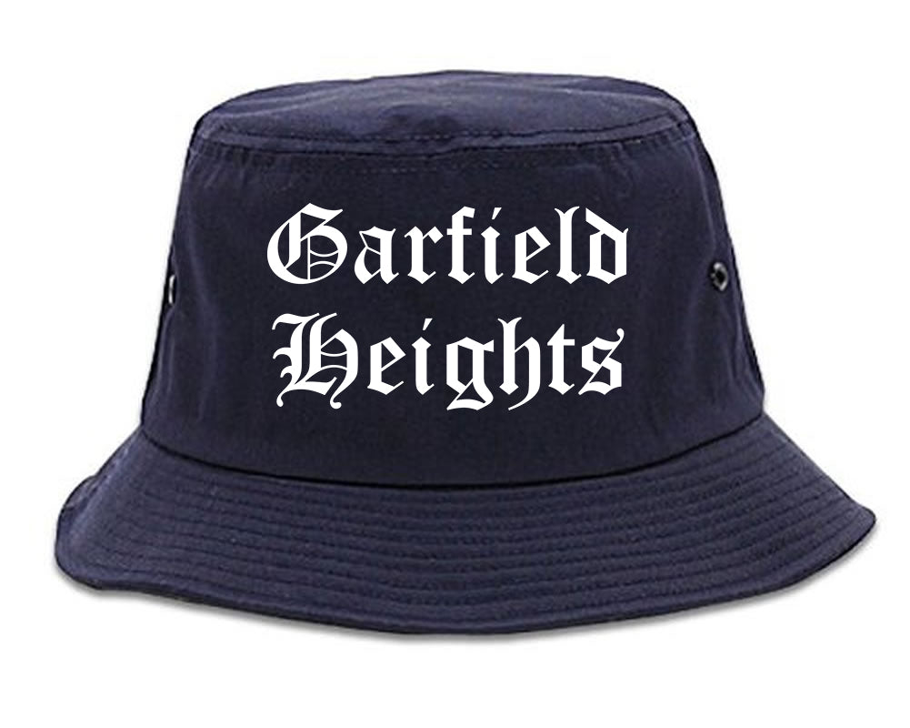 Garfield Heights Ohio OH Old English Mens Bucket Hat Navy Blue