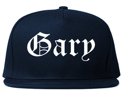Gary Indiana IN Old English Mens Snapback Hat Navy Blue