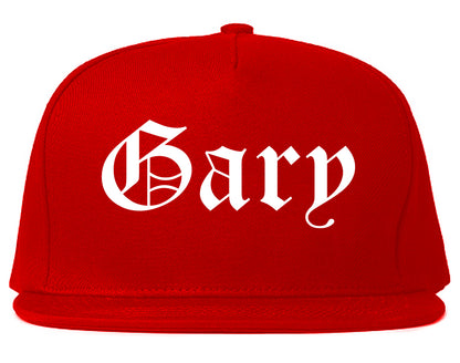 Gary Indiana IN Old English Mens Snapback Hat Red