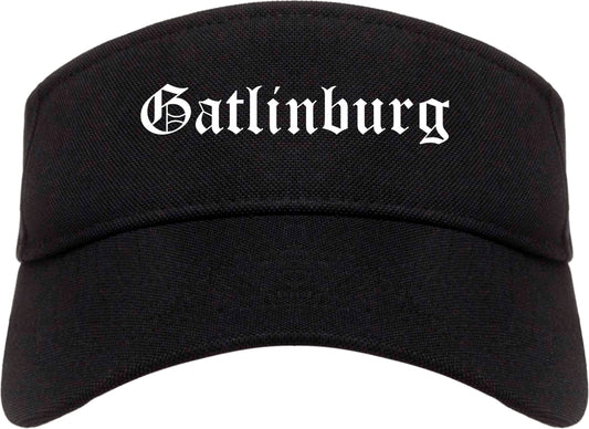 Gatlinburg Tennessee TN Old English Mens Visor Cap Hat Black