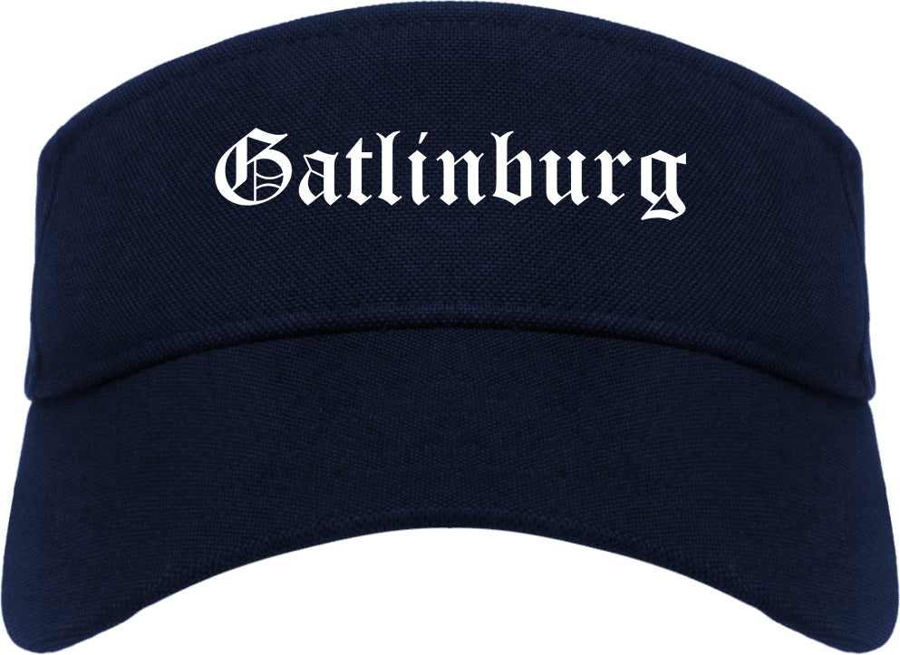 Gatlinburg Tennessee TN Old English Mens Visor Cap Hat Navy Blue