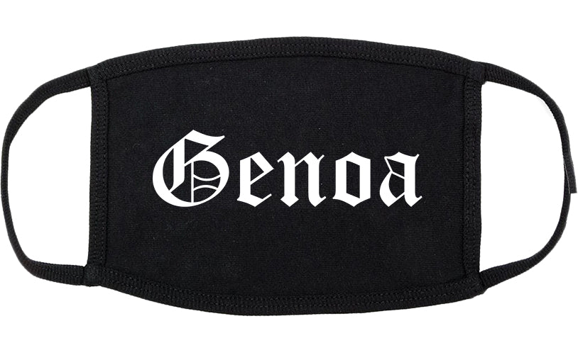 Genoa Illinois IL Old English Cotton Face Mask Black