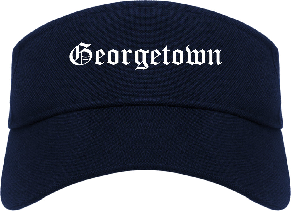 Georgetown Delaware DE Old English Mens Visor Cap Hat Navy Blue