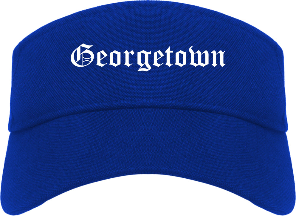 Georgetown Delaware DE Old English Mens Visor Cap Hat Royal Blue