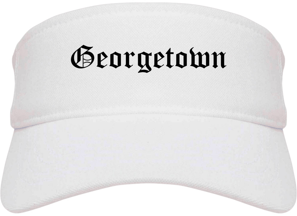 Georgetown Kentucky KY Old English Mens Visor Cap Hat White