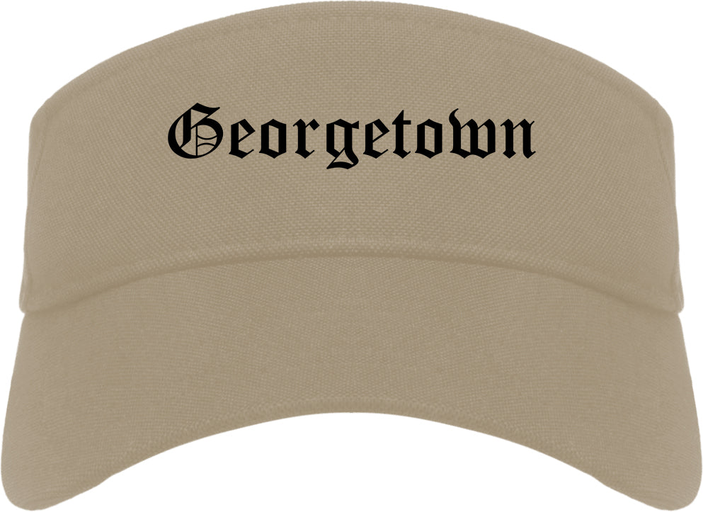 Georgetown Texas TX Old English Mens Visor Cap Hat Khaki