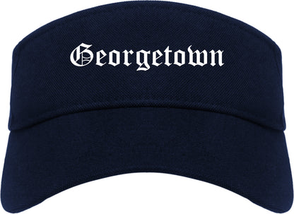 Georgetown Texas TX Old English Mens Visor Cap Hat Navy Blue