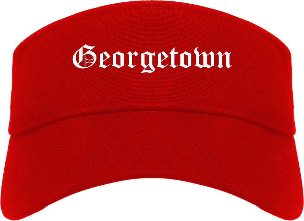 Georgetown Texas TX Old English Mens Visor Cap Hat Red