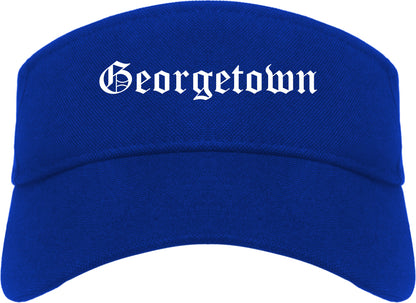 Georgetown Texas TX Old English Mens Visor Cap Hat Royal Blue