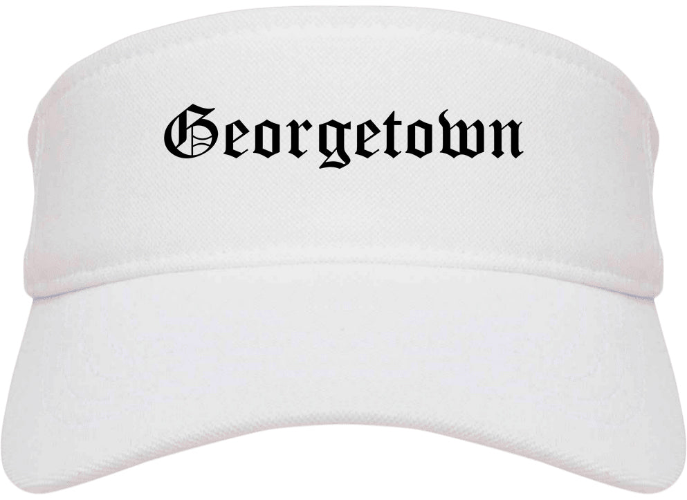 Georgetown Texas TX Old English Mens Visor Cap Hat White