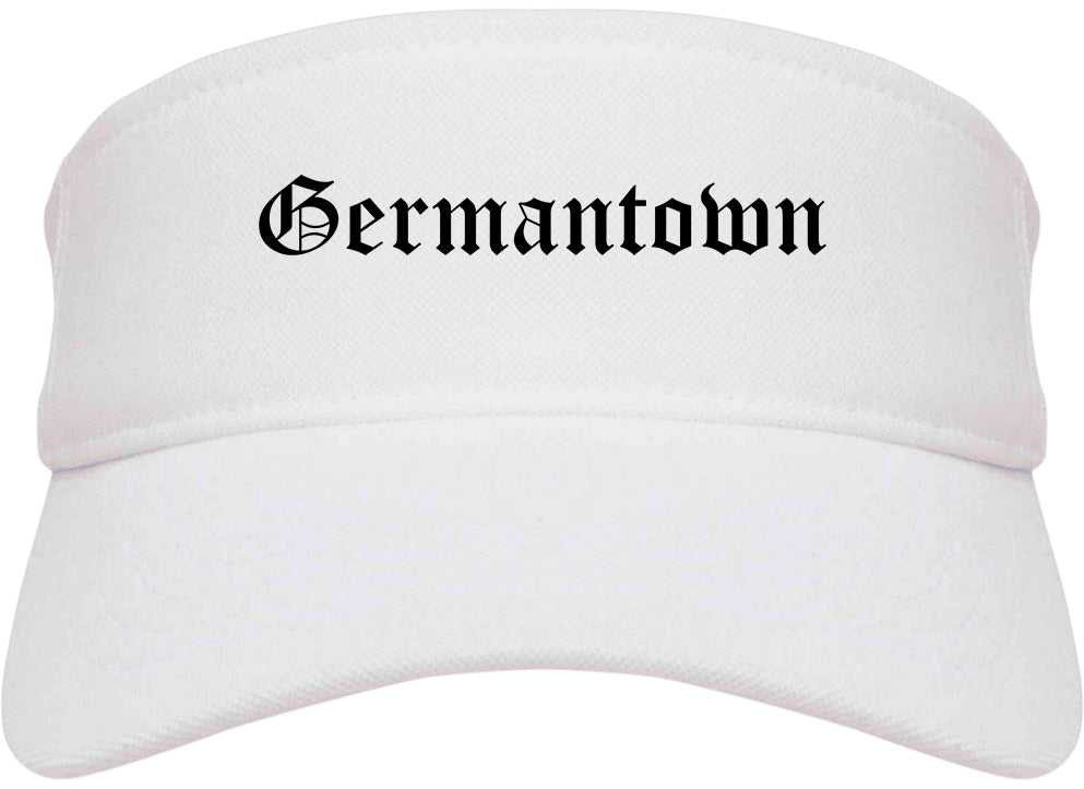 Germantown Tennessee TN Old English Mens Visor Cap Hat White