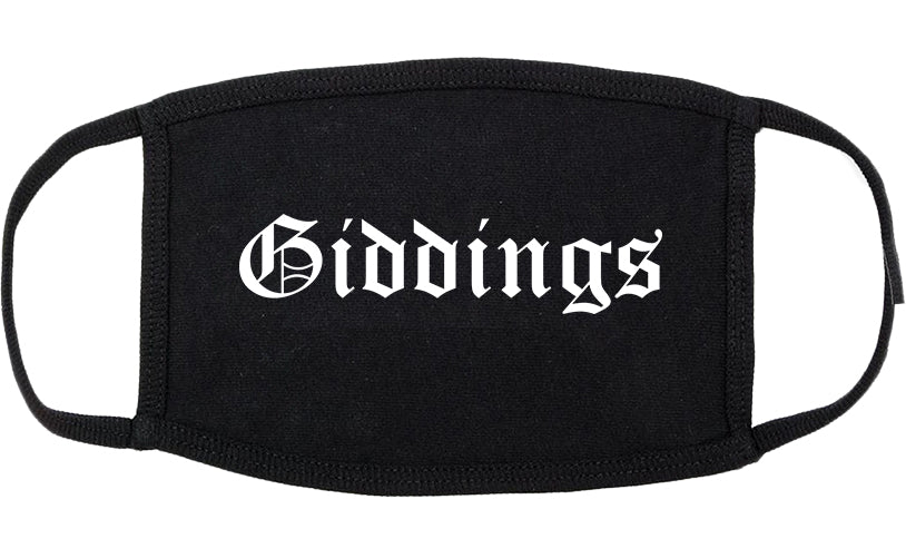 Giddings Texas TX Old English Cotton Face Mask Black