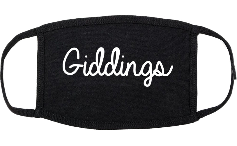 Giddings Texas TX Script Cotton Face Mask Black
