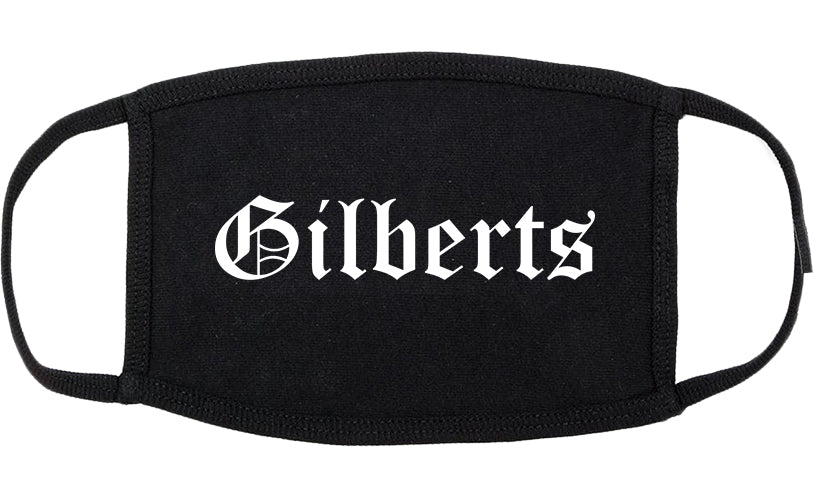 Gilberts Illinois IL Old English Cotton Face Mask Black