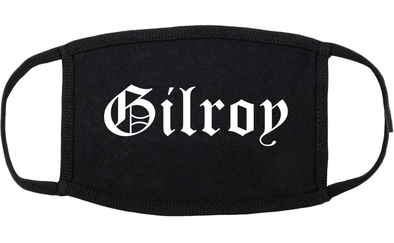 Gilroy California CA Old English Cotton Face Mask Black