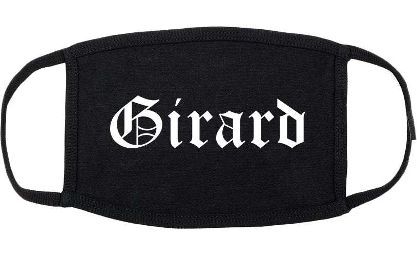 Girard Ohio OH Old English Cotton Face Mask Black