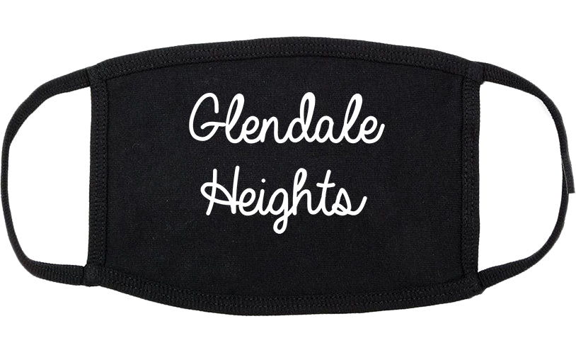 Glendale Heights Illinois IL Script Cotton Face Mask Black