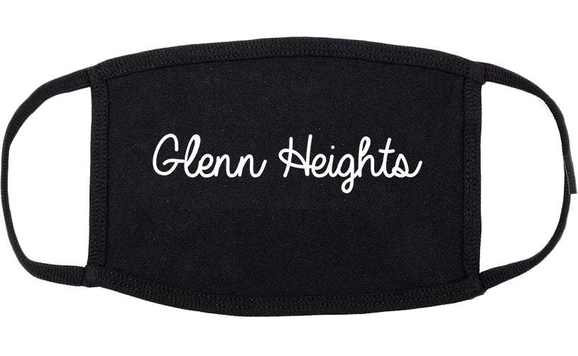 Glenn Heights Texas TX Script Cotton Face Mask Black