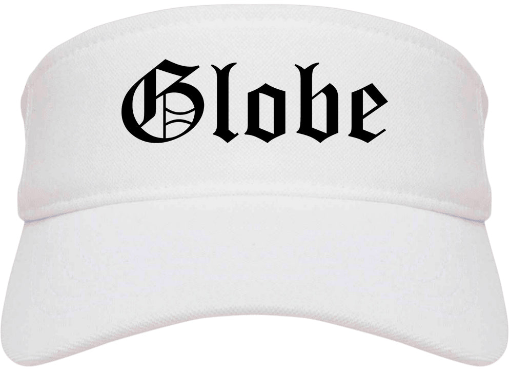 Globe Arizona AZ Old English Mens Visor Cap Hat White