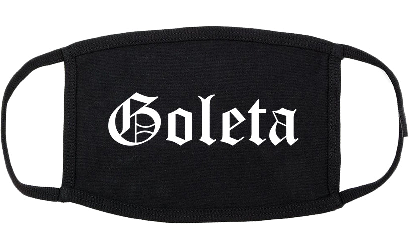Goleta California CA Old English Cotton Face Mask Black
