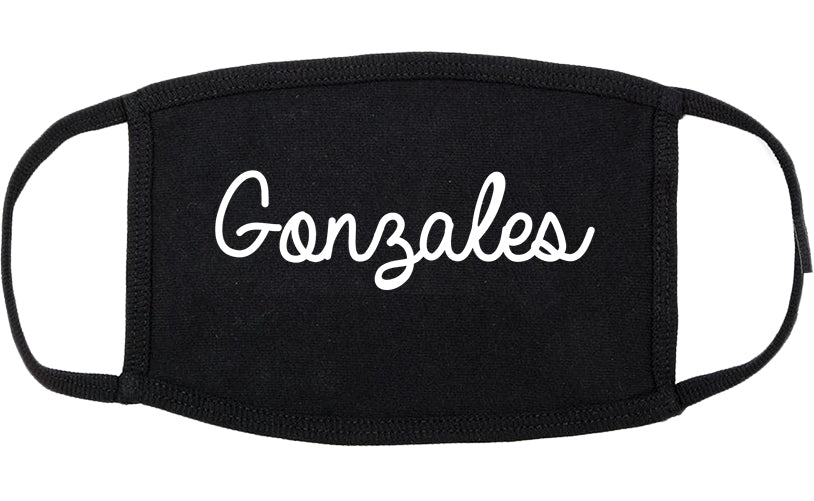 Gonzales Louisiana LA Script Cotton Face Mask Black