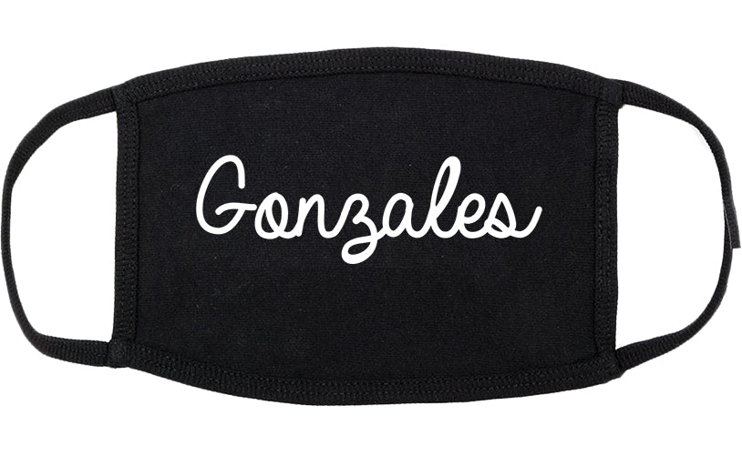 Gonzales Texas TX Script Cotton Face Mask Black