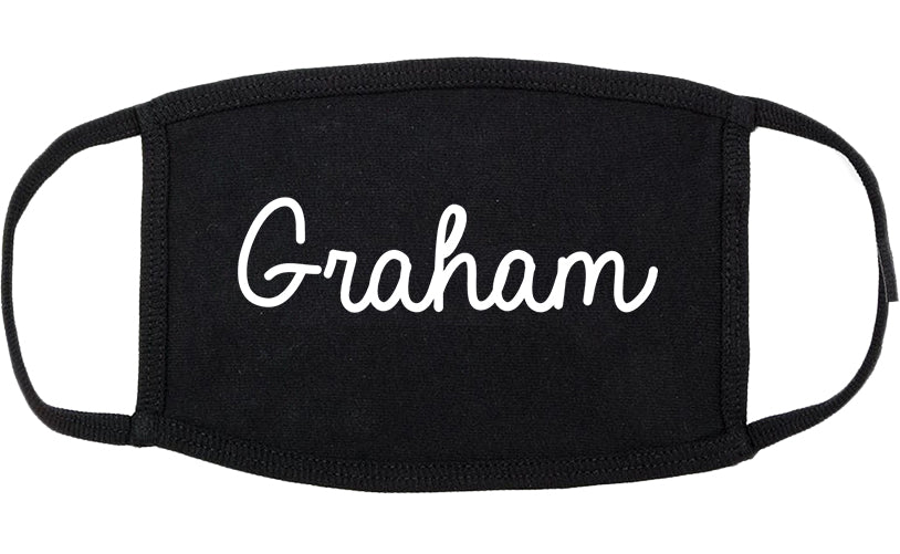 Graham North Carolina NC Script Cotton Face Mask Black