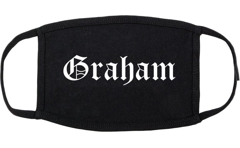 Graham Texas TX Old English Cotton Face Mask Black