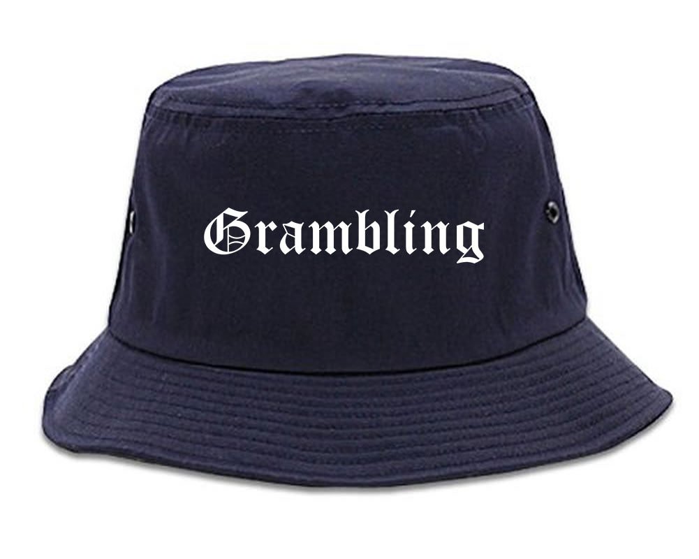 Grambling Louisiana LA Old English Mens Bucket Hat Navy Blue