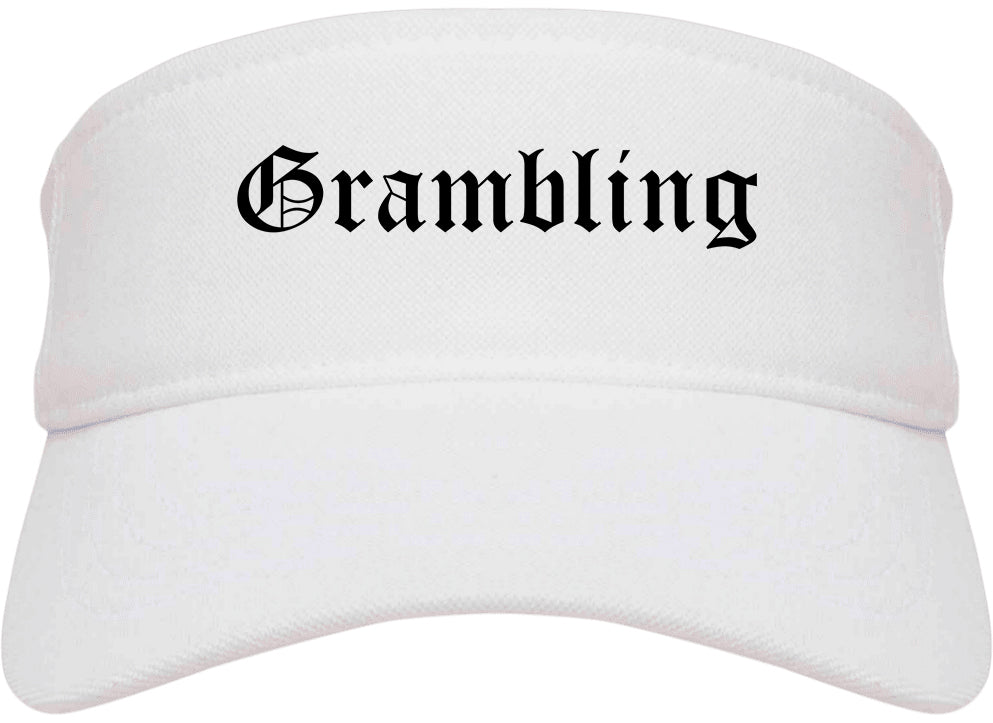 Grambling Louisiana LA Old English Mens Visor Cap Hat White