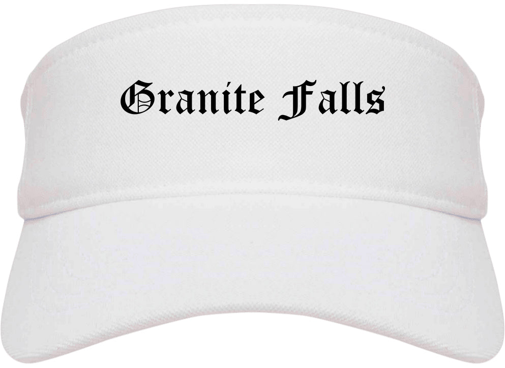 Granite Falls North Carolina NC Old English Mens Visor Cap Hat White