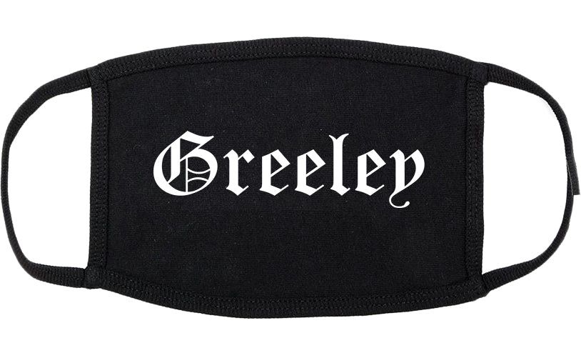 Greeley Colorado CO Old English Cotton Face Mask Black