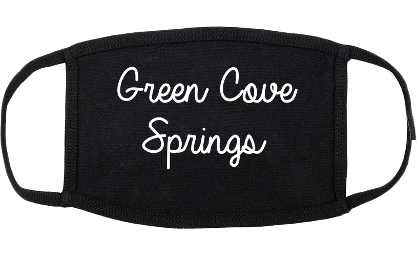 Green Cove Springs Florida FL Script Cotton Face Mask Black