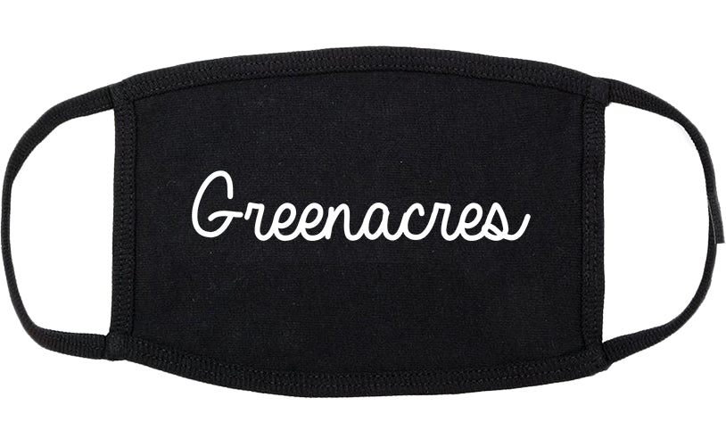 Greenacres Florida FL Script Cotton Face Mask Black