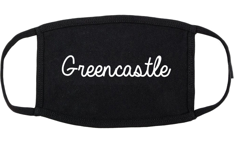 Greencastle Indiana IN Script Cotton Face Mask Black