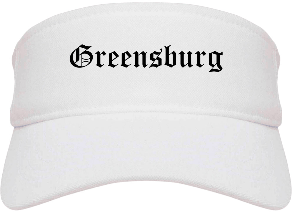 Greensburg Pennsylvania PA Old English Mens Visor Cap Hat White