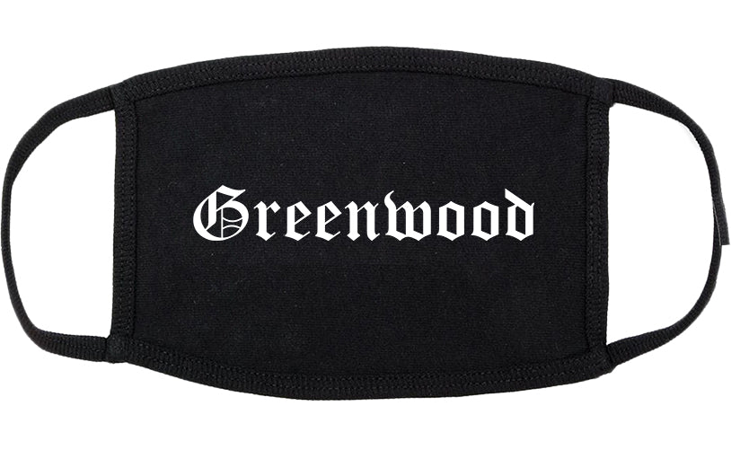 Greenwood South Carolina SC Old English Cotton Face Mask Black