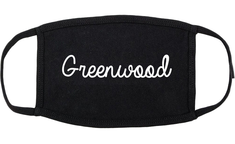 Greenwood South Carolina SC Script Cotton Face Mask Black