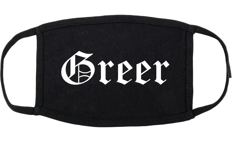 Greer South Carolina SC Old English Cotton Face Mask Black