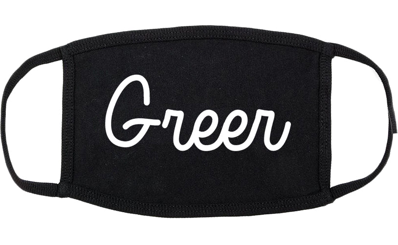 Greer South Carolina SC Script Cotton Face Mask Black