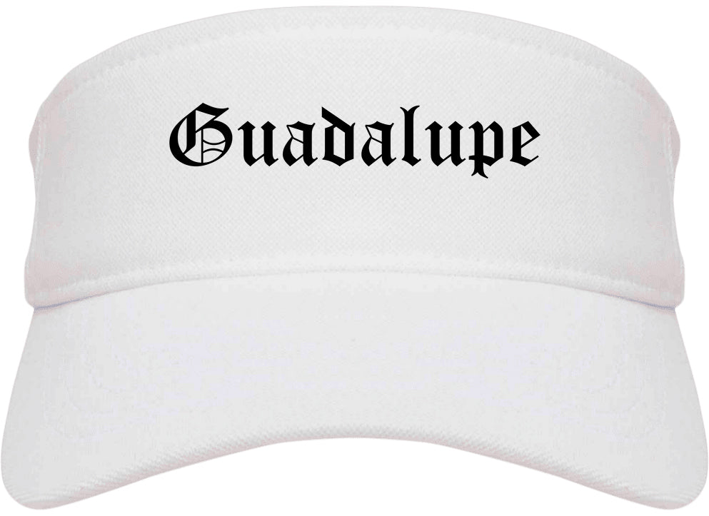 Guadalupe Arizona AZ Old English Mens Visor Cap Hat White